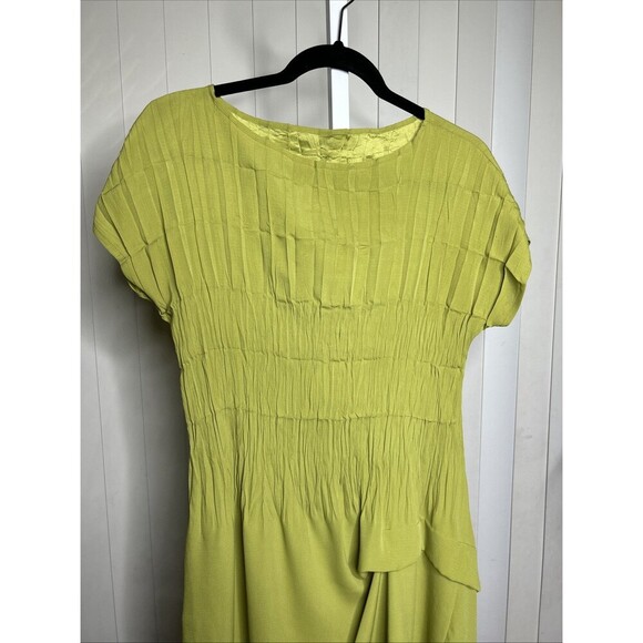 Babette Asymmetrical Hem Dress Tunic Mini Crinkled Artsy Ar to Wear Size XS - Picture 2 of 8
